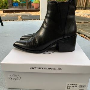 Steve Madden black leather boots